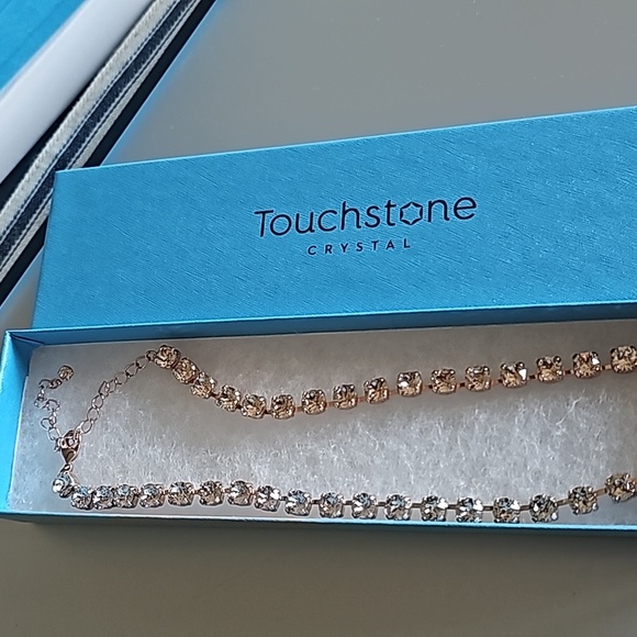 Touchstone Crystal Mini Glitz Necklace,Blush - Picture 2 of 2
